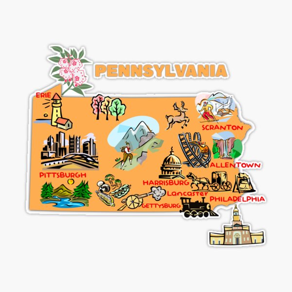 Pittsburgh pennsylvania usa hand drawn lettering Vector Image