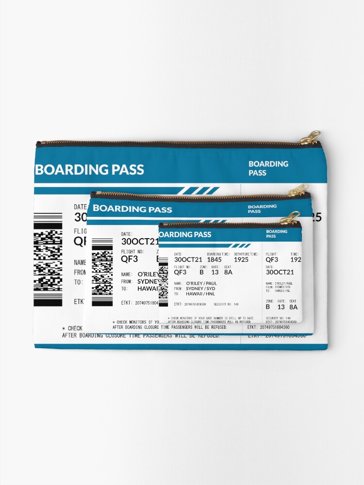 Alternate view of Boarding Pass Pouch (POR) Zipper Pouch