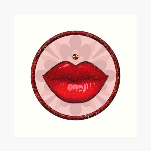 Girly Makeup Pout - Red Lips Art Print