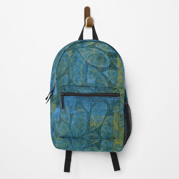 Item preview, Petals pattern, Abstract gel print layered design in blue, lime, teal and lemon. designed and sold by AliSullivanArt.