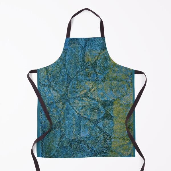 Item preview, Petals pattern, Abstract gel print layered design in blue, lime, teal and lemon.  designed and sold by AliSullivanArt.
