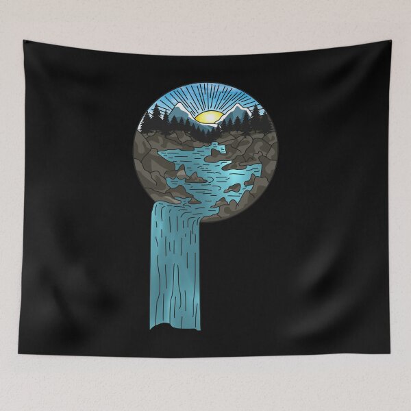 Item preview, Mountains, nature, sunset, waterfall designed and sold by waldemar777.