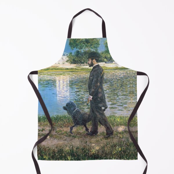 Item preview, Elegant Artwork of Dog and Man Gustave Caillebotte Richard Gallo and his dog en Petit Gennevilliers 1884 Painting designed and sold by valdiviaxx.