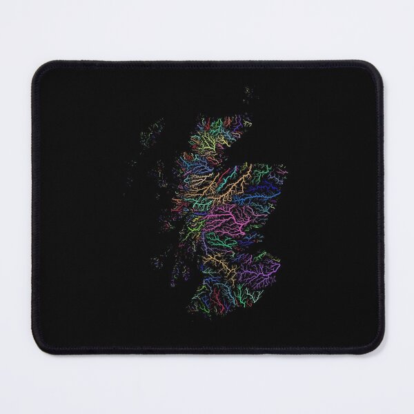 Item preview, Scotland River Basin Map in Rainbow Colours with Black Background designed and sold by GrasshopperGeo.