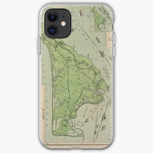 Vintage Map of Marthas Vineyard (1913) iPhone Soft Case