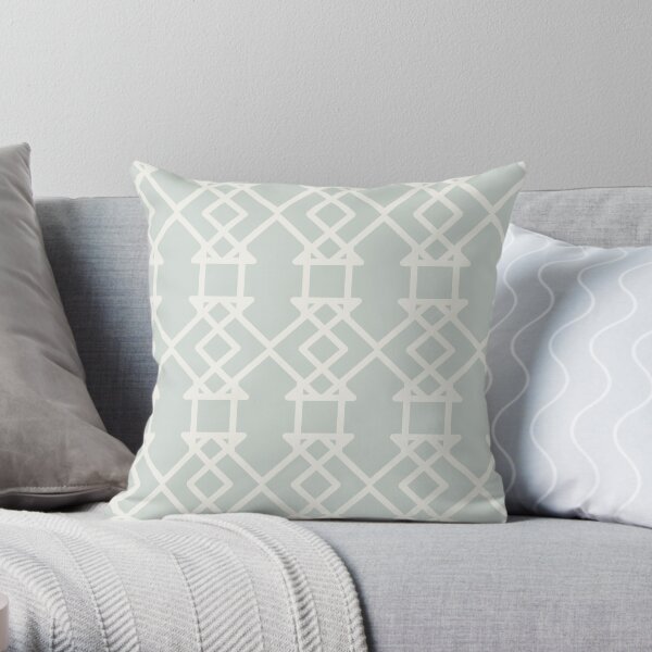 Mint Green and Cream Tessellation Pattern 27 Color Coordinates w/Behr 2022 Color of the Year Breezeway MQ3-21 - Colour - Hue Throw Pillow