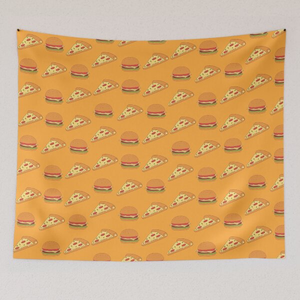 Item preview, Pizza and Burgers Cartoon Pattern designed and sold by Meek-Anime.
