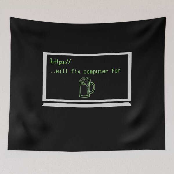 Item preview, WILL FIX COMPUTER FOR TACOS FUNNY COOL BEER PARTY designed and sold by Petartist.