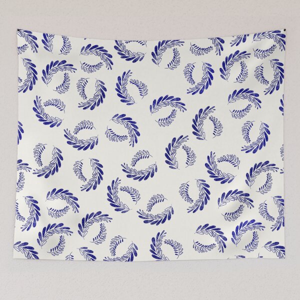 Item preview, Twigs with leaves blue designed and sold by Anna Ratkevich.