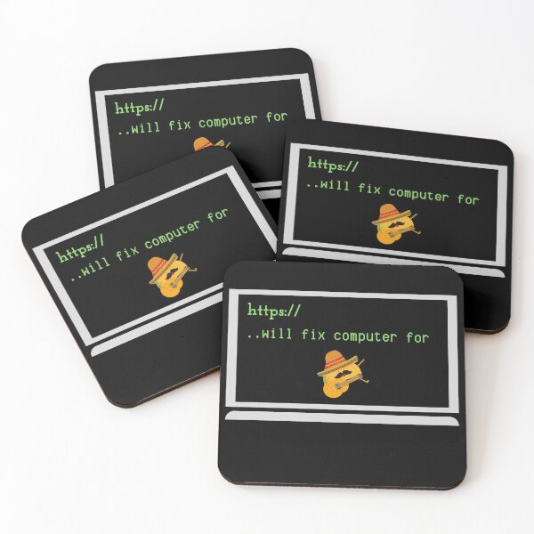 Item preview, WILL FIX COMPUTER FOR TACOS FUNNY COOL  designed and sold by Petartist.