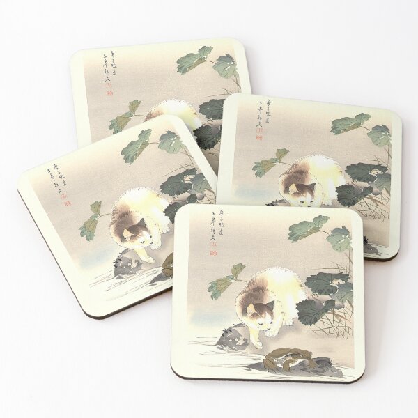 Item preview, Antique Japanese Woodblock Watercolor Cat Print designed and sold by Epitome Girl.