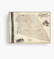 Vintage Map of Marthas Vineyard (1873) Canvas Print
