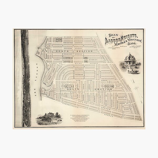Item preview, Vintage Map of Marthas Vineyard (1873) designed and sold by BravuraMedia.