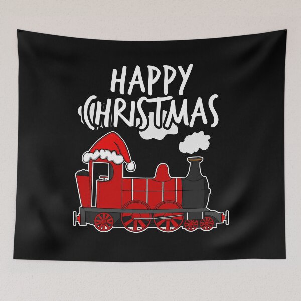 Item preview, Happy Christmas Santa Hat Steam Train Rail Enthusiasts designed and sold by doodlerob.