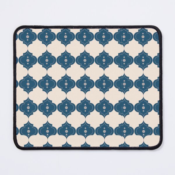 Item preview, morrocan tiles pattern with creamy and blue navy color | surface design designed and sold by Jasmine Blooms Designs.