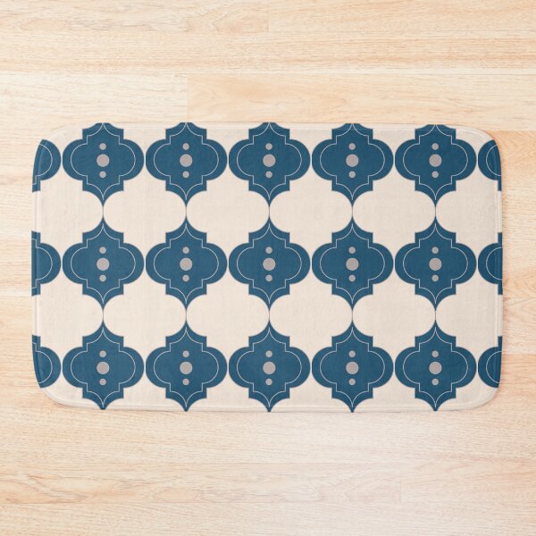 Item preview, morrocan tiles pattern with creamy and blue navy color | surface design designed and sold by Jasmine Blooms Designs.