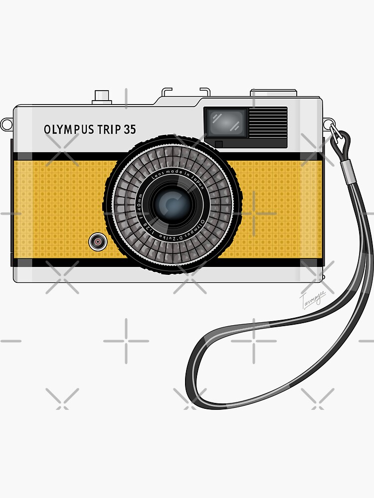 Olympus Trip 35 Original Artwork - Yellow Leather | Sticker