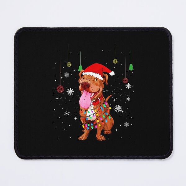 Item preview, Funny Pitbull Dog Santa Hat Christmas Lights designed and sold by wowart4u.