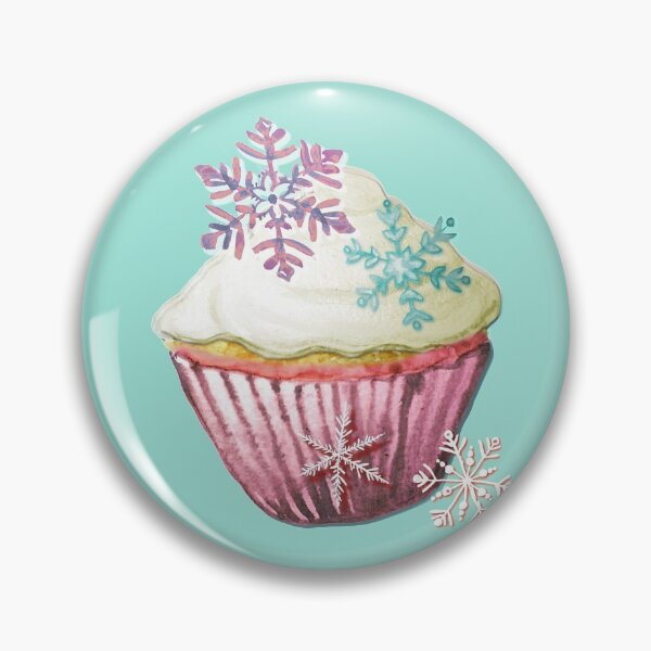 Item preview, Snowflake Cupcakes in pastel colours painted in watercolor designed and sold by MagentaRose.