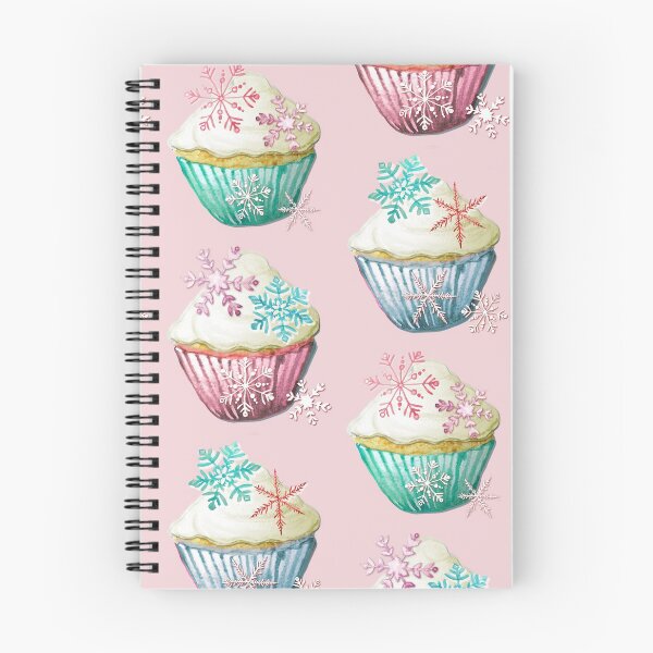 Item preview, Snowflake Cupcakes in pastel colours painted in watercolor designed and sold by MagentaRose.