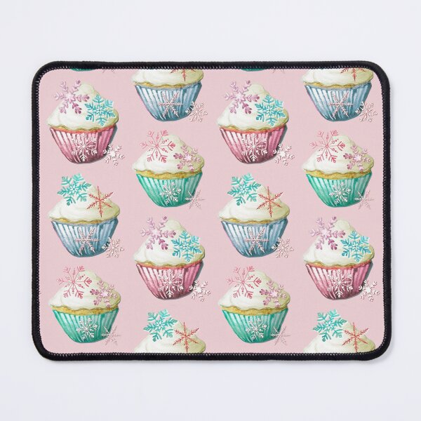 Item preview, Snowflake Cupcakes in pastel colours painted in watercolor designed and sold by MagentaRose.