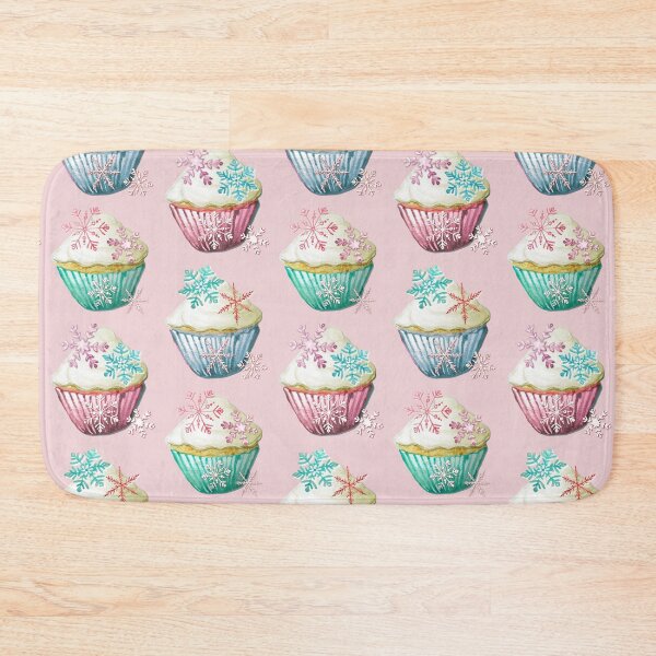 Item preview, Snowflake Cupcakes in pastel colours painted in watercolor designed and sold by MagentaRose.