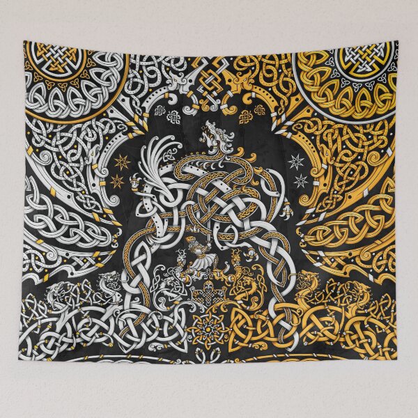 Item preview, Viking style Dragon - Gold Black designed and sold by Abysm Internal.