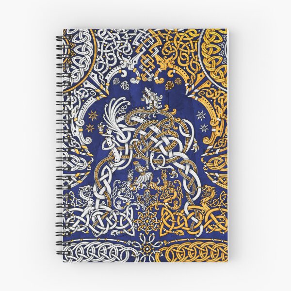 Item preview, Viking style Dragon - Gold Blue designed and sold by Abysm Internal.