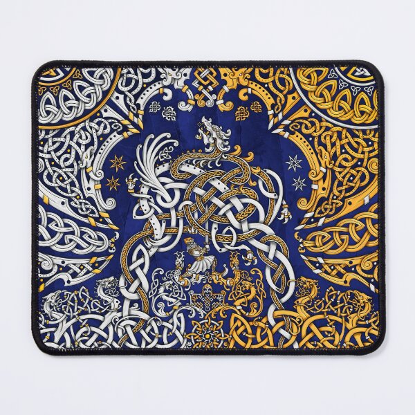 Item preview, Viking style Dragon - Gold Blue designed and sold by Abysm Internal.