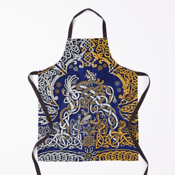 Item preview, Viking style Dragon - Gold Blue designed and sold by Abysm Internal.