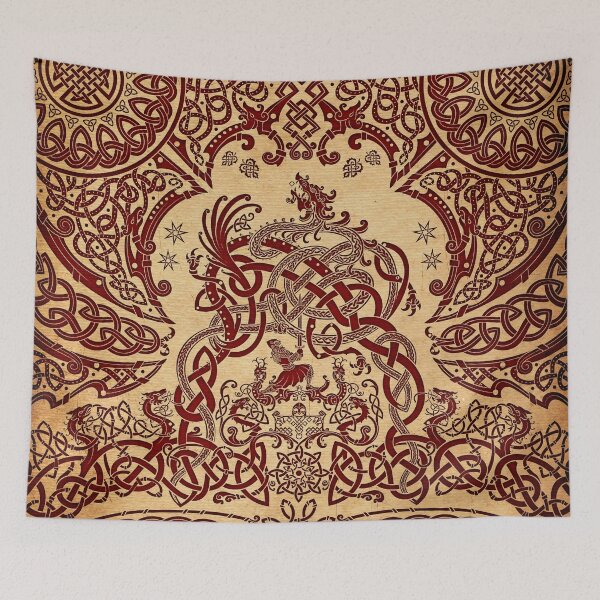 Item preview, Viking style Dragon - Beige and Red designed and sold by Abysm Internal.