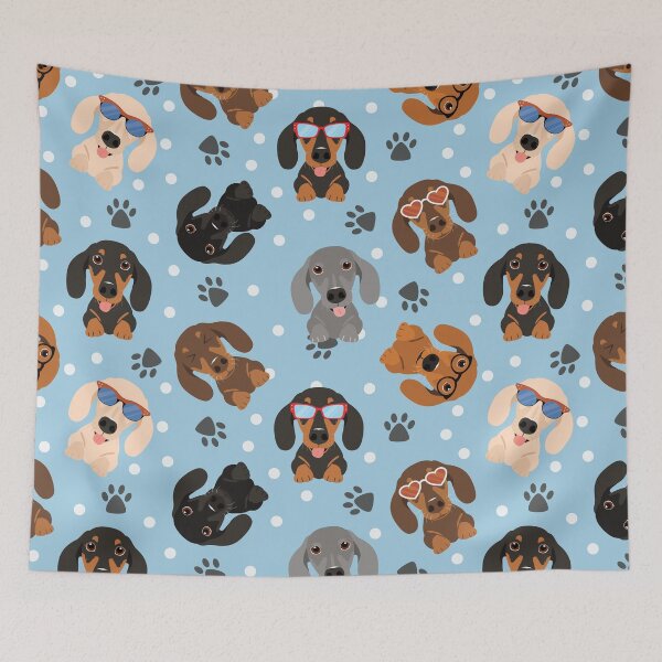 Item preview, Happy Dachshund Sausage Dogs designed and sold by Lulupainting.