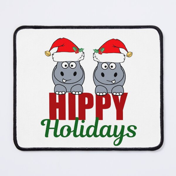 Aperçu de l'œuvre Hippy Holidays Noël Hippo Humour créée et vendue par Epic Love Designs.