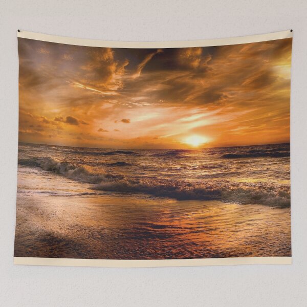 Item preview, [Landscape] Golden Sunset and Cloud on the Ocean designed and sold by VinBasis.