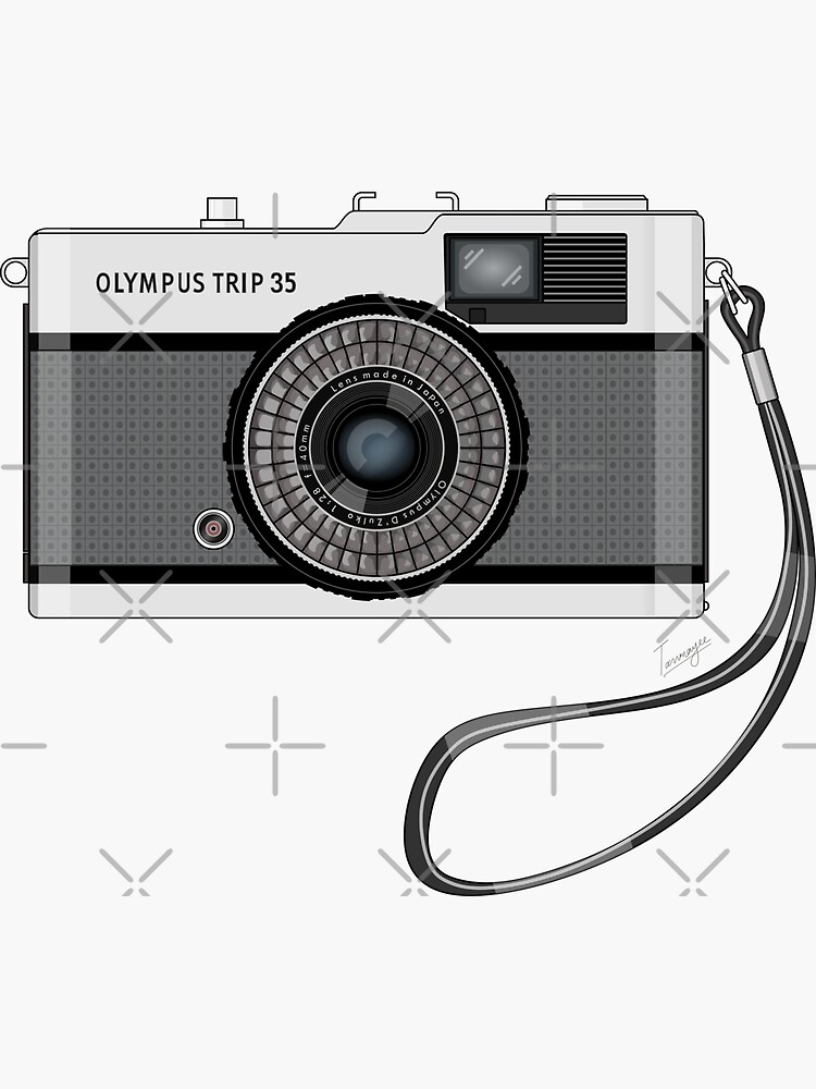 Olympus Trip 35 Original Artwork - Grey/Black