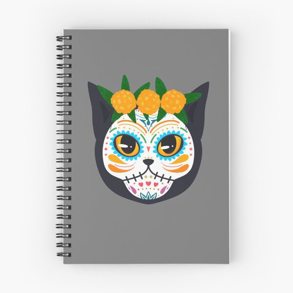 Item preview, Skull Cat - Dia de los muertos designed and sold by CricketDoodles.