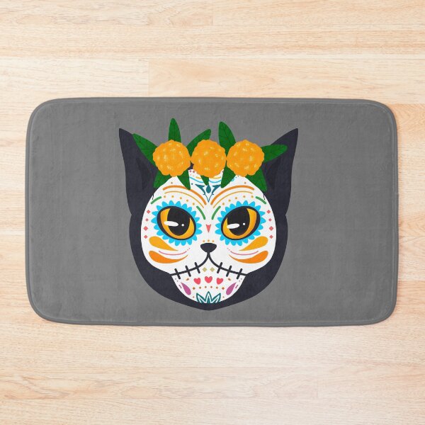 Item preview, Skull Cat - Dia de los muertos designed and sold by CricketDoodles.