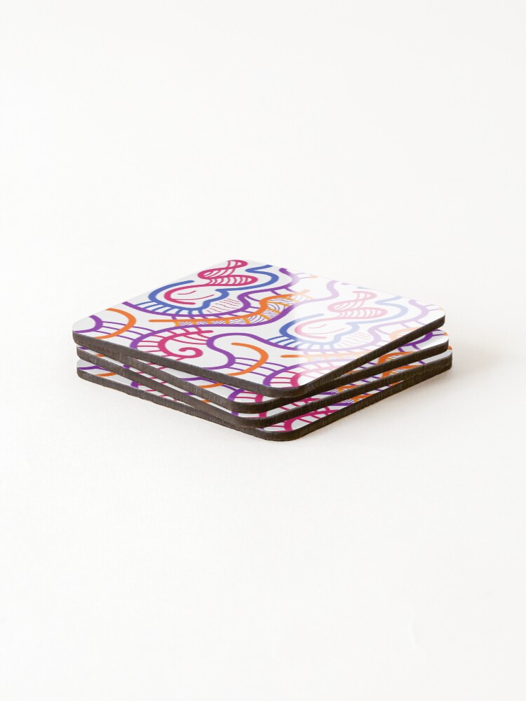 Thumbnail 4 of 5, Coasters (Set of 4), Pattern Ichi Ni San  designed and sold by R4CProject.