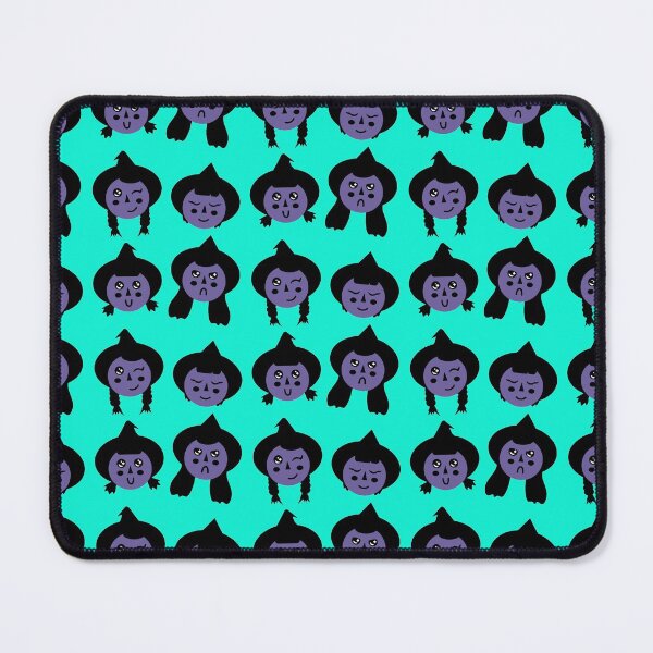Item preview, Royal Purple & Teal Cute Witch Faces Pattern designed and sold by Jelly Turnip.