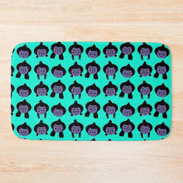 Item preview, Royal Purple & Teal Cute Witch Faces Pattern designed and sold by Jelly Turnip.