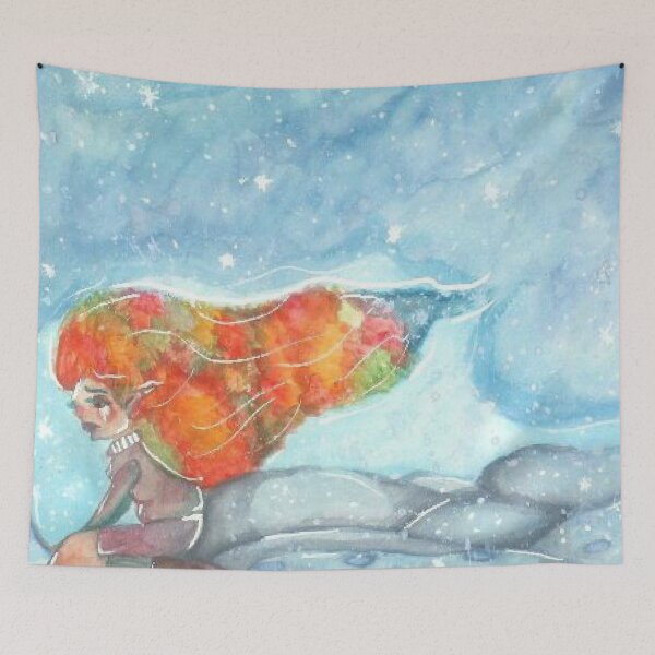 Item preview, Winter Strikes Back - Watercolor Painting designed and sold by ArtisticJourney.