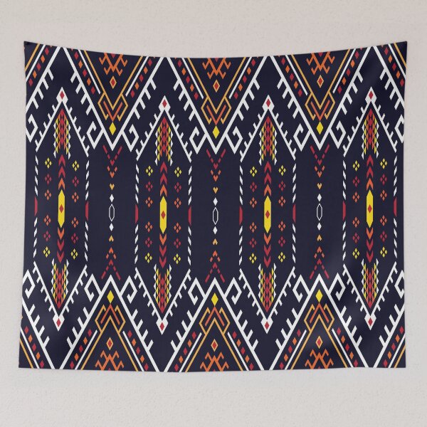 Artikelvorschau, geometrisches Muster ethnisches Muster orientalisches Ikat-Muster traditionelles Design für Hintergrund Teppich Tapete Kleidung Wrap Batik Stoff Vektor Illustration Stickstil entworfen und verkauft von Pongsatorn298.