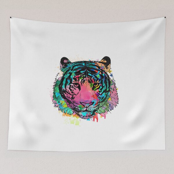 Item preview, Tiger tiger head wild cat colorful splash design graphic designed and sold by brunsch-print.