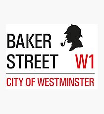 Sherlock Holmes Baker Street W1 sign Photographic Print