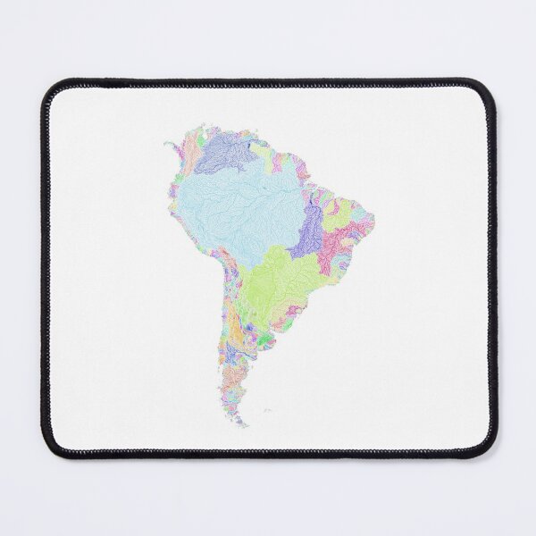 Item preview, South America River Basin Map in Rainbow Colours with White Background designed and sold by GrasshopperGeo.