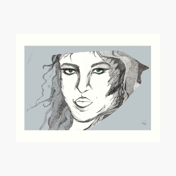 Dame mit Schal - Lady with Scarf Kunstdruck