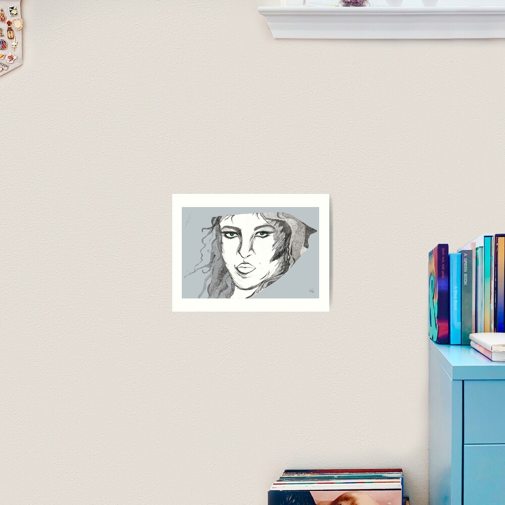 Dame mit Schal - Lady with Scarf Kunstdruck