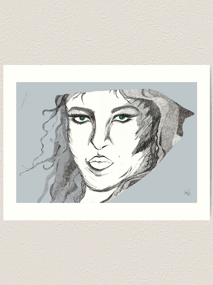 Alternative Ansicht von Dame mit Schal - Lady with Scarf Kunstdruck