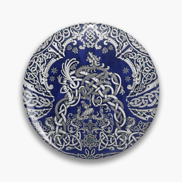 Item preview, Viking style Dragon - White and Blue designed and sold by Abysm Internal.