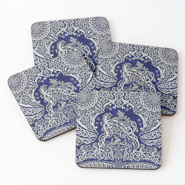Item preview, Viking style Dragon - White and Blue designed and sold by Abysm Internal.